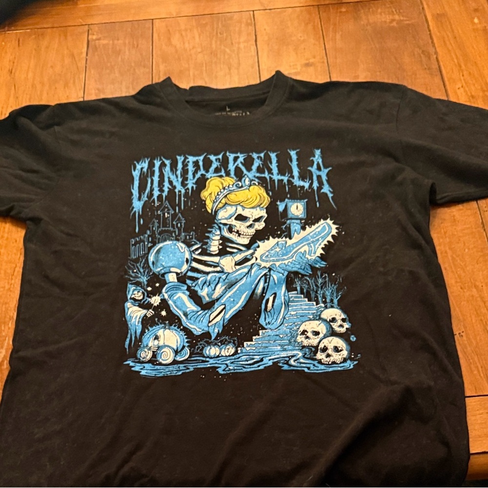 Spooky Cinderella Graphic Black T-Shirt